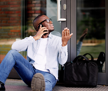 Man locked out of his business offices calling a local locksmith in Bradford for emergency assistance