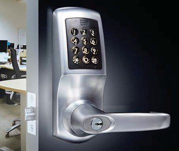 Digital card code door lock in an office